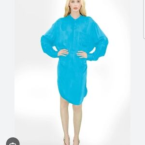 NWT Secteur 6 Turquose Rose Petal Shirt Dress XL